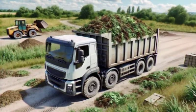 evacuation dechets vegetaux camion